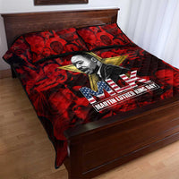 MLK Day Quilt Bed Set Martin Luther King Jr Tribute American Flag Lettering - Wonder Print Shop