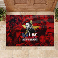 MLK Day Rubber Doormat Martin Luther King Jr Tribute American Flag Lettering - Wonder Print Shop