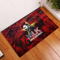 MLK Day Rubber Doormat Martin Luther King Jr Tribute American Flag Lettering - Wonder Print Shop