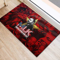 MLK Day Rubber Doormat Martin Luther King Jr Tribute American Flag Lettering - Wonder Print Shop