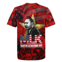 MLK Day Rugby Jersey Martin Luther King Jr Tribute American Flag Lettering TS04