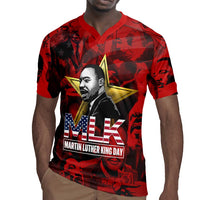 MLK Day Rugby Jersey Martin Luther King Jr Tribute American Flag Lettering TS04
