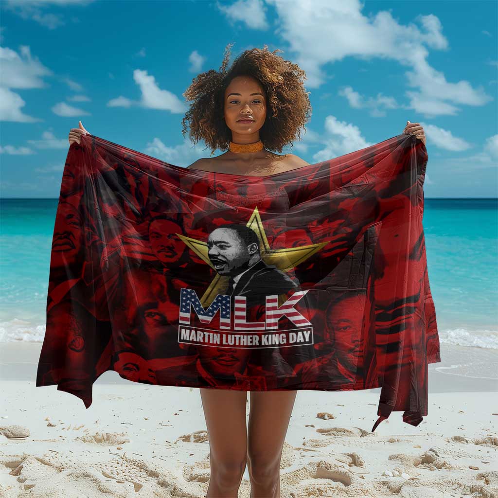MLK Day Sarong Martin Luther King Jr Tribute American Flag Lettering - Wonder Print Shop