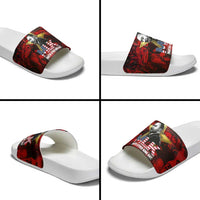 MLK Day Slide Sandals Martin Luther King Jr Tribute American Flag Lettering - Wonder Print Shop