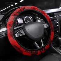 MLK Day Steering Wheel Cover Martin Luther King Jr Tribute American Flag Lettering - Wonder Print Shop