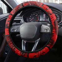 MLK Day Steering Wheel Cover Martin Luther King Jr Tribute American Flag Lettering - Wonder Print Shop