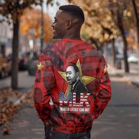 MLK Day Sweatshirt Martin Luther King Jr Tribute American Flag Lettering - Wonder Print Shop