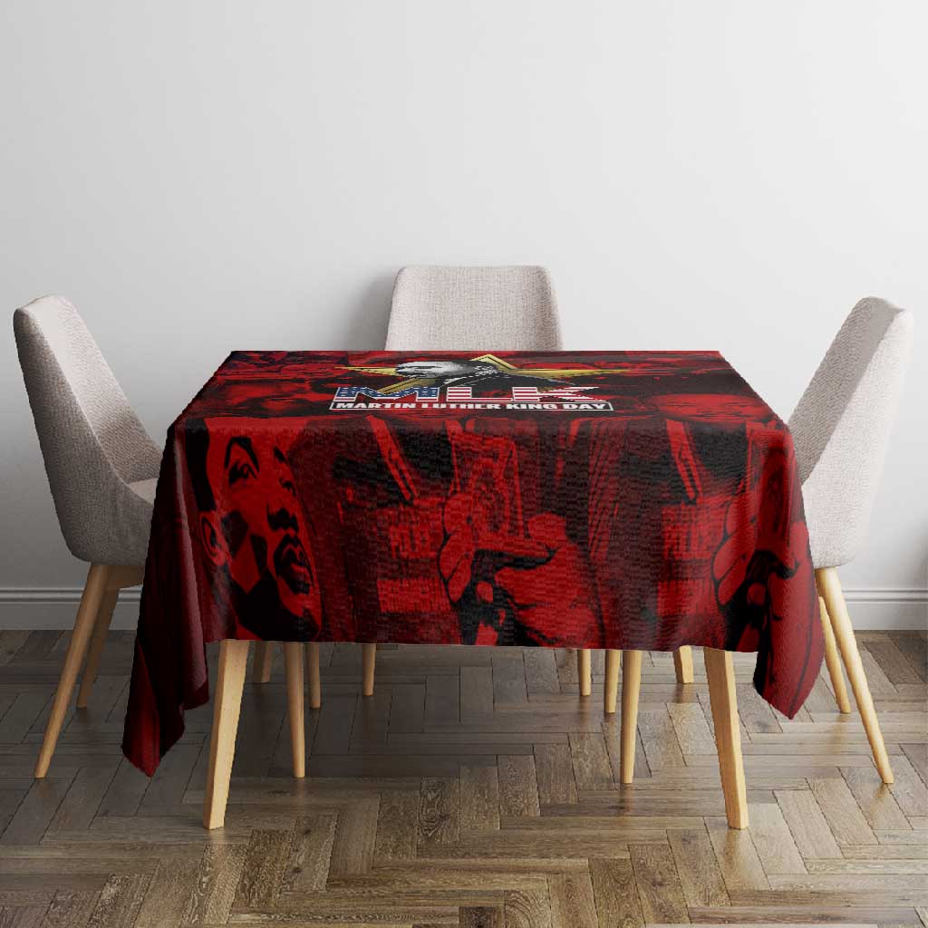 MLK Day Tablecloth Martin Luther King Jr Tribute American Flag Lettering - Wonder Print Shop