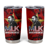 MLK Day Tumbler Cup Martin Luther King Jr Tribute American Flag Lettering - Wonder Print Shop