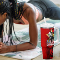 MLK Day Tumbler With Handle Martin Luther King Jr Tribute American Flag Lettering - Wonder Print Shop