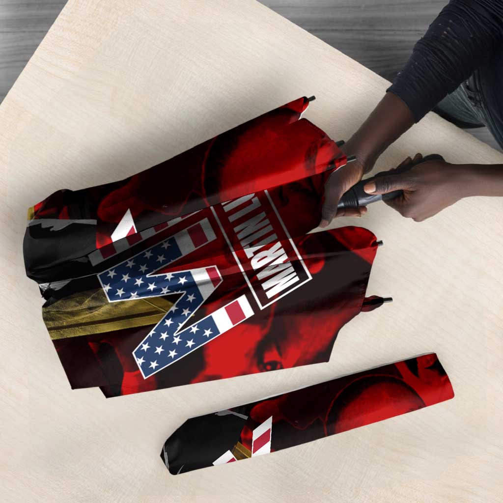 MLK Day Umbrella Martin Luther King Jr Tribute American Flag Lettering - Wonder Print Shop