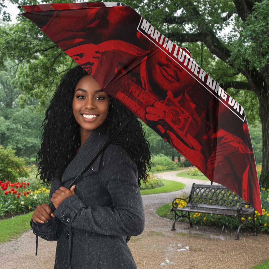 MLK Day Umbrella Martin Luther King Jr Tribute American Flag Lettering - Wonder Print Shop