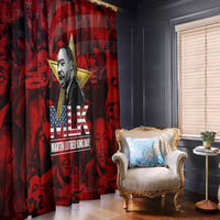 MLK Day Window Curtain Martin Luther King Jr Tribute American Flag Lettering - Wonder Print Shop