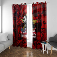 MLK Day Window Curtain Martin Luther King Jr Tribute American Flag Lettering - Wonder Print Shop
