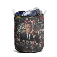 Malcolm X Laundry Basket Street Art Style Portrait Quote The Future Belongs to Those Who Prepare Civil Rights Tribute - Wonder Print Shop