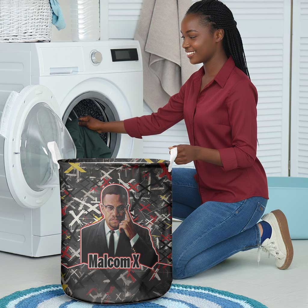Malcolm X Laundry Basket Street Art Style Portrait Quote The Future Belongs to Those Who Prepare Civil Rights Tribute - Wonder Print Shop