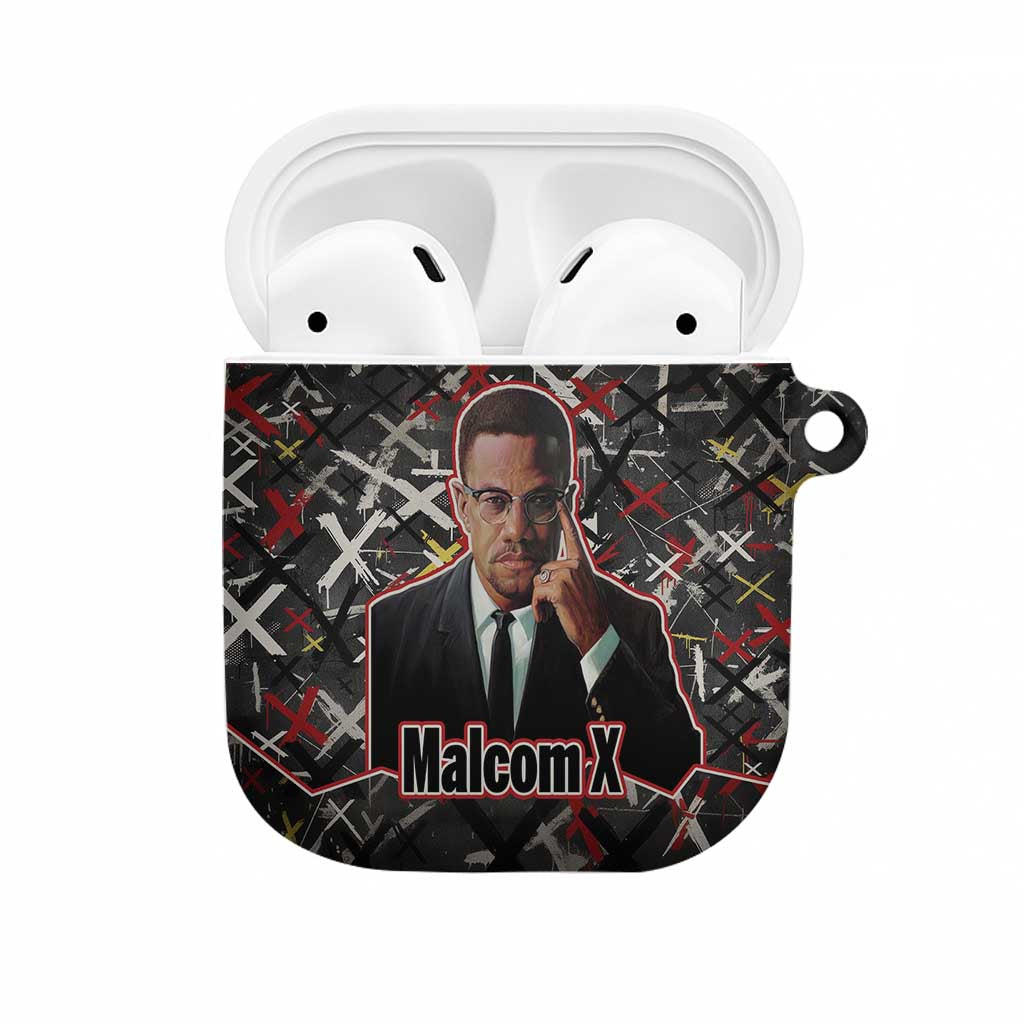 Malcolm X AirPods Case Street Art Style Portrait Quote The Future Belongs to Those Who Prepare Civil Rights Tribute - Wonder Print Shop