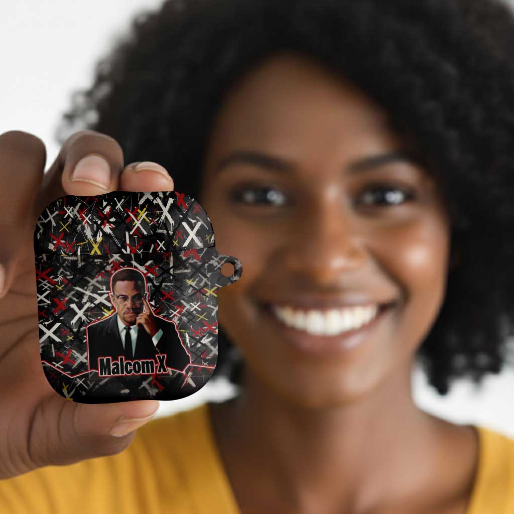 Malcolm X AirPods Case Street Art Style Portrait Quote The Future Belongs to Those Who Prepare Civil Rights Tribute - Wonder Print Shop