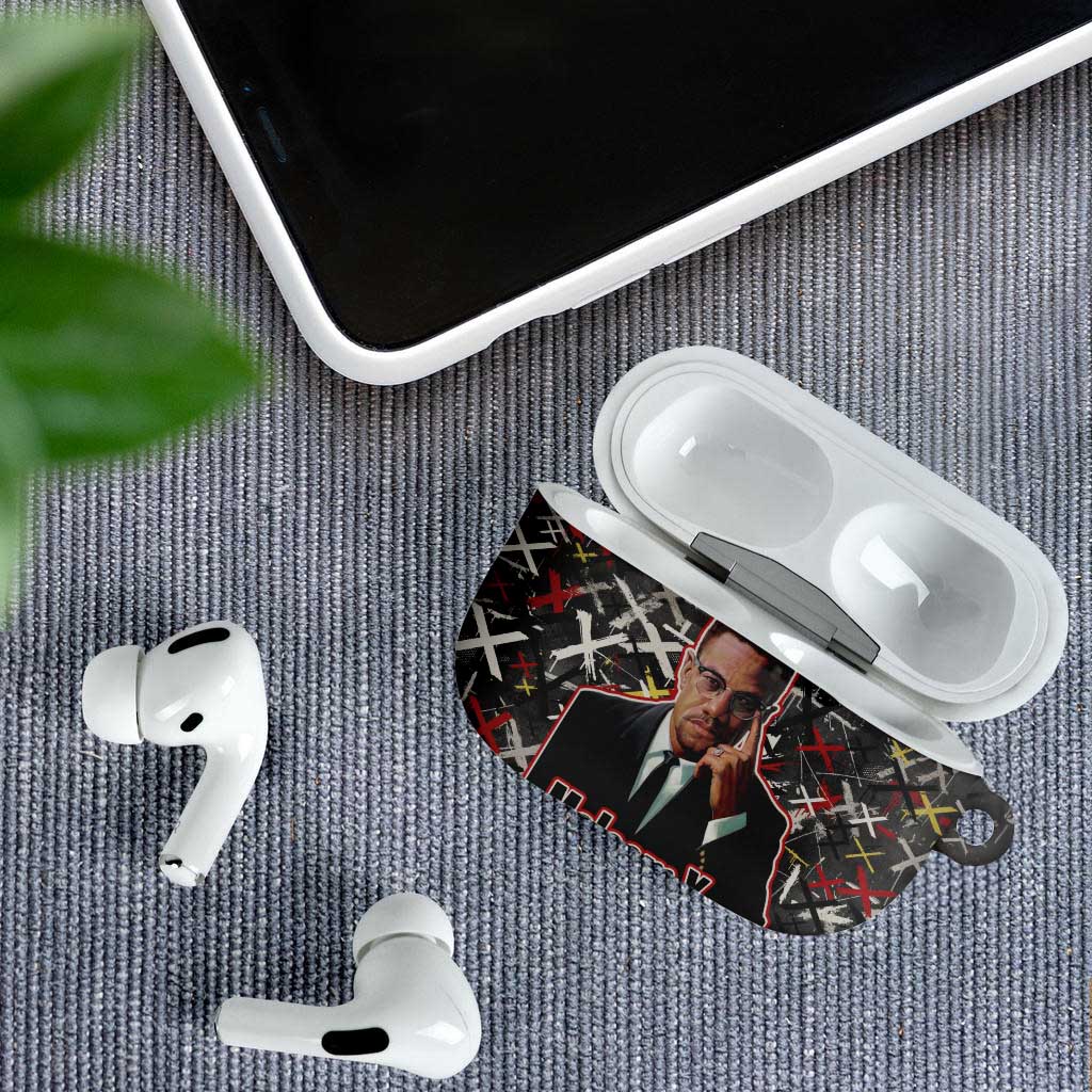 Malcolm X AirPods Case Street Art Style Portrait Quote The Future Belongs to Those Who Prepare Civil Rights Tribute - Wonder Print Shop