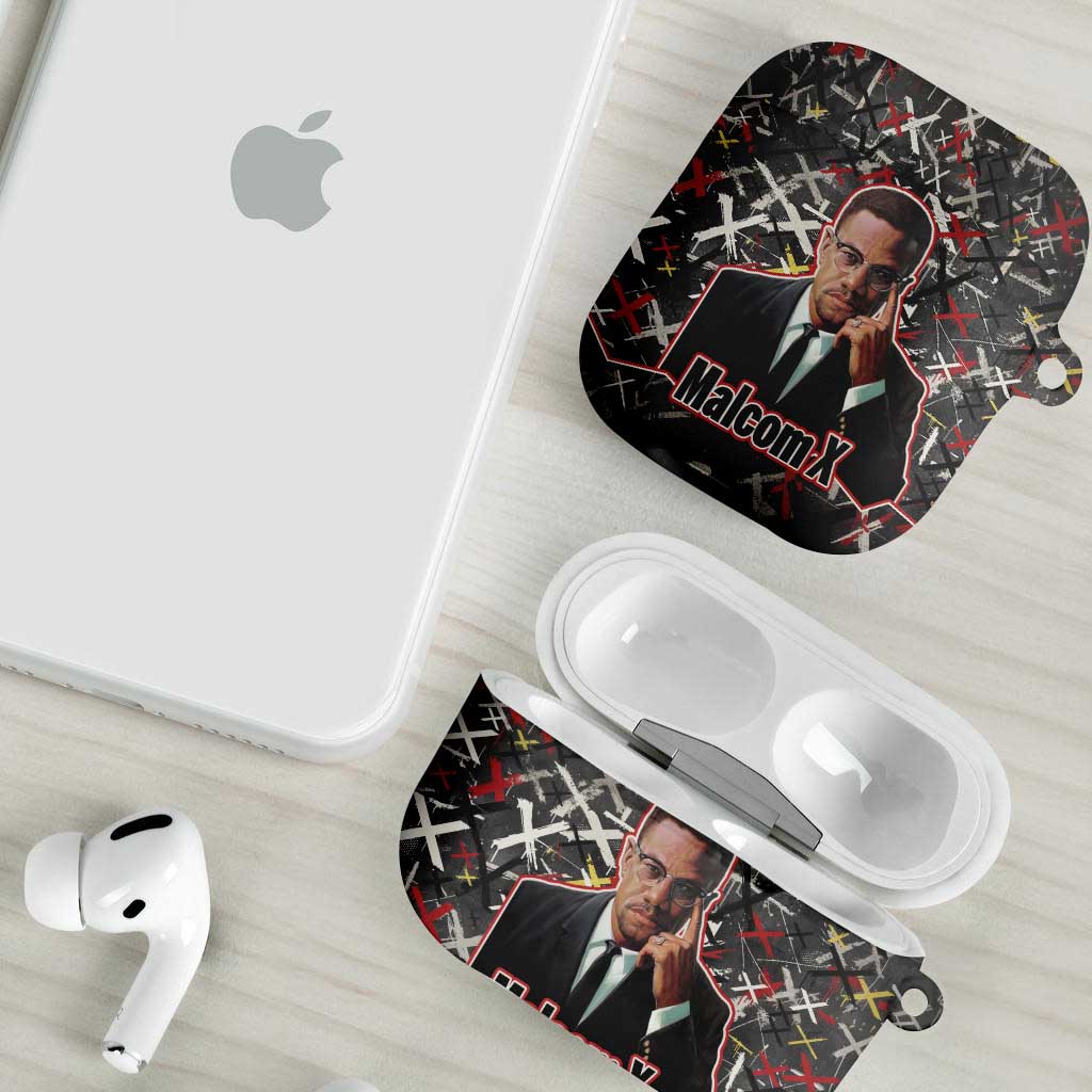 Malcolm X AirPods Case Street Art Style Portrait Quote The Future Belongs to Those Who Prepare Civil Rights Tribute - Wonder Print Shop