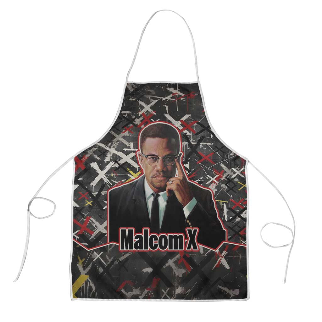 Malcolm X Apron Street Art Style Portrait Quote The Future Belongs to Those Who Prepare Civil Rights Tribute - Wonder Print Shop