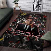 Malcolm X Area Rug Street Art Style Portrait Quote The Future Belongs to Those Who Prepare Civil Rights Tribute - Wonder Print Shop