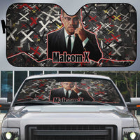 Malcolm X Auto Sun Shade Street Art Style Portrait Quote The Future Belongs to Those Who Prepare Civil Rights Tribute - Wonder Print Shop