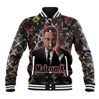 Malcolm X Baseball Jacket Street Art Style Portrait Quote The Future Belongs to Those Who Prepare Civil Rights Tribute - Wonder Print Shop