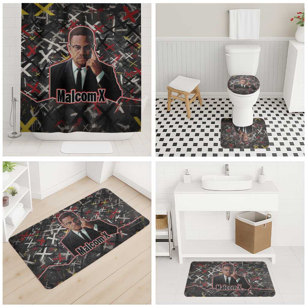 Malcolm X Bathroom Set Street Art Style Portrait Quote The Future Belongs to Those Who Prepare Civil Rights Tribute - Wonder Print Shop