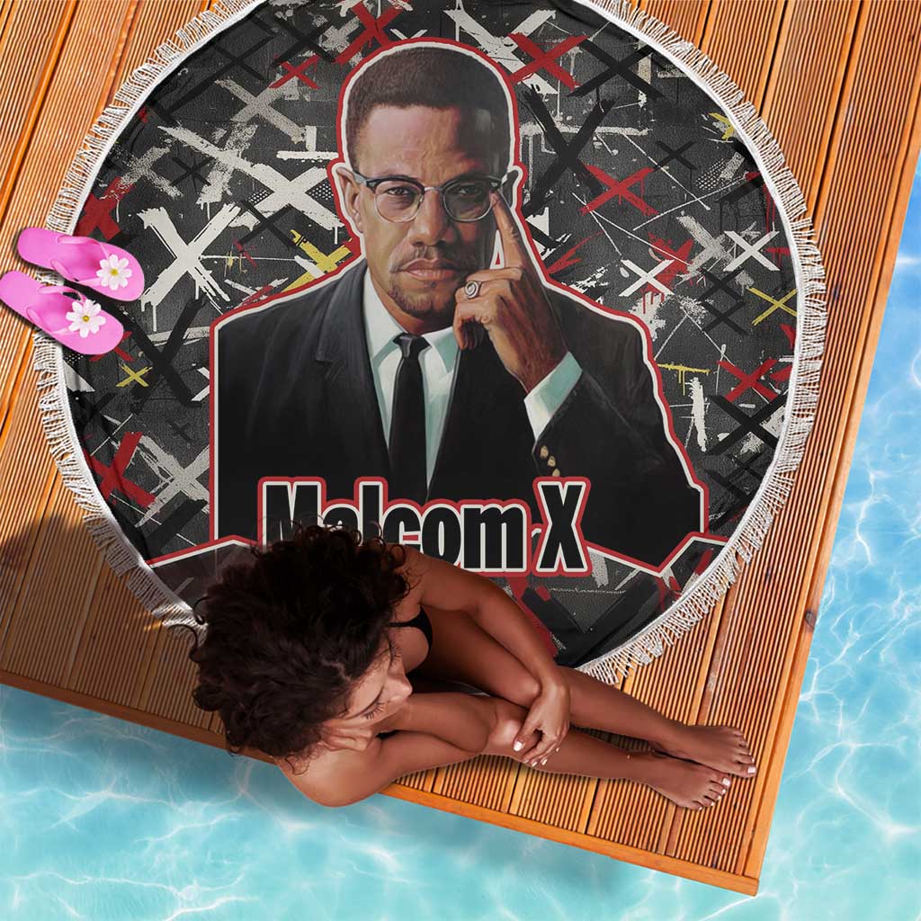 Malcolm X Beach Blanket Street Art Style Portrait Quote The Future Belongs to Those Who Prepare Civil Rights Tribute - Wonder Print Shop