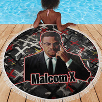 Malcolm X Beach Blanket Street Art Style Portrait Quote The Future Belongs to Those Who Prepare Civil Rights Tribute - Wonder Print Shop