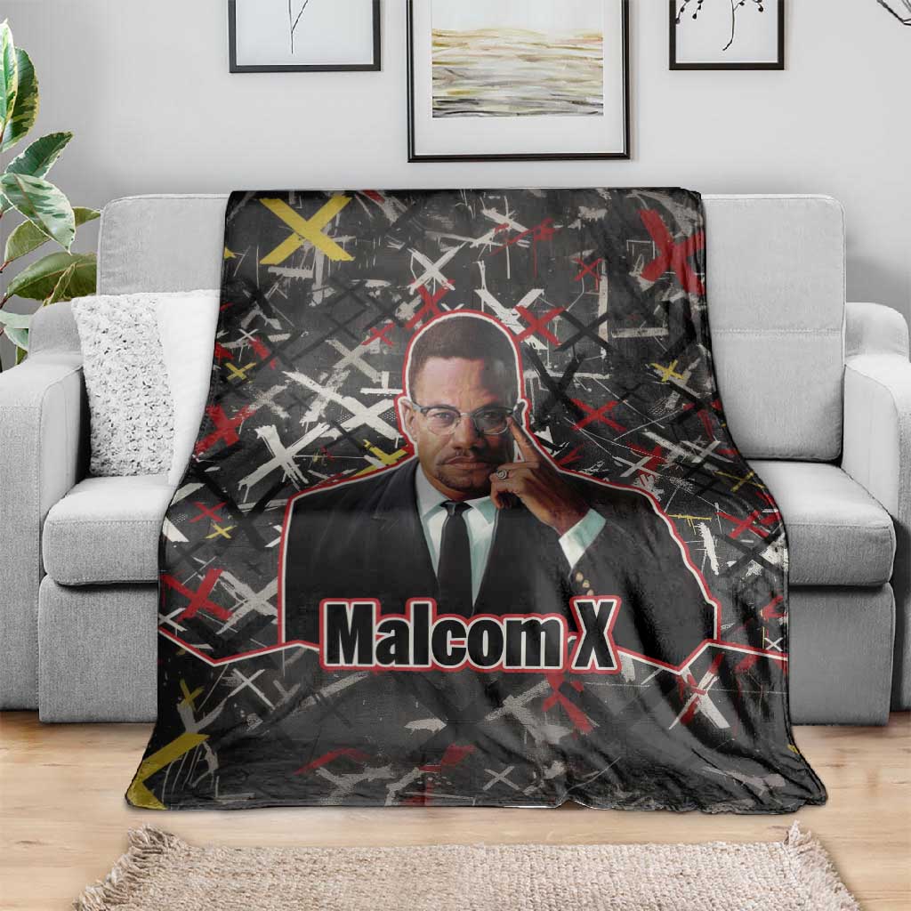 Malcolm X Blanket Street Art Style Portrait Quote The Future Belongs to Those Who Prepare Civil Rights Tribute - Wonder Print Shop