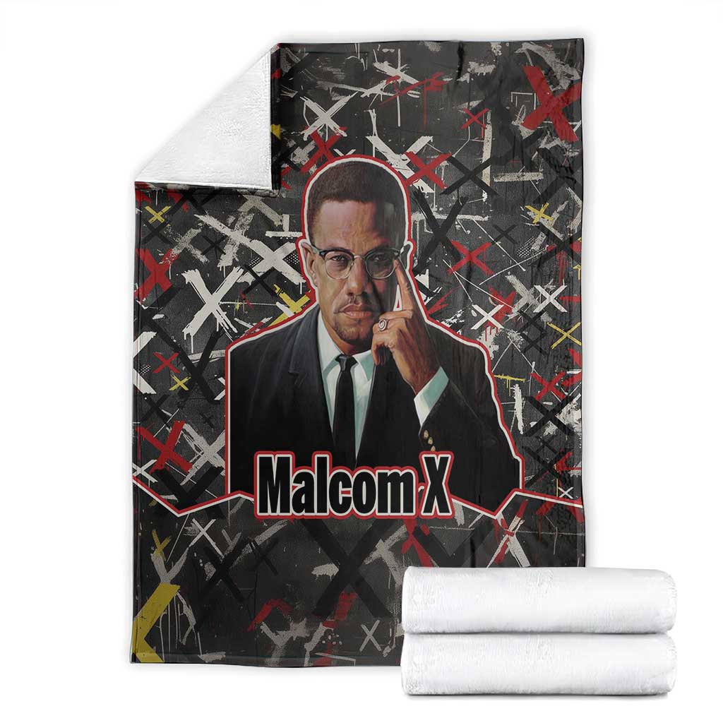 Malcolm X Blanket Street Art Style Portrait Quote The Future Belongs to Those Who Prepare Civil Rights Tribute - Wonder Print Shop