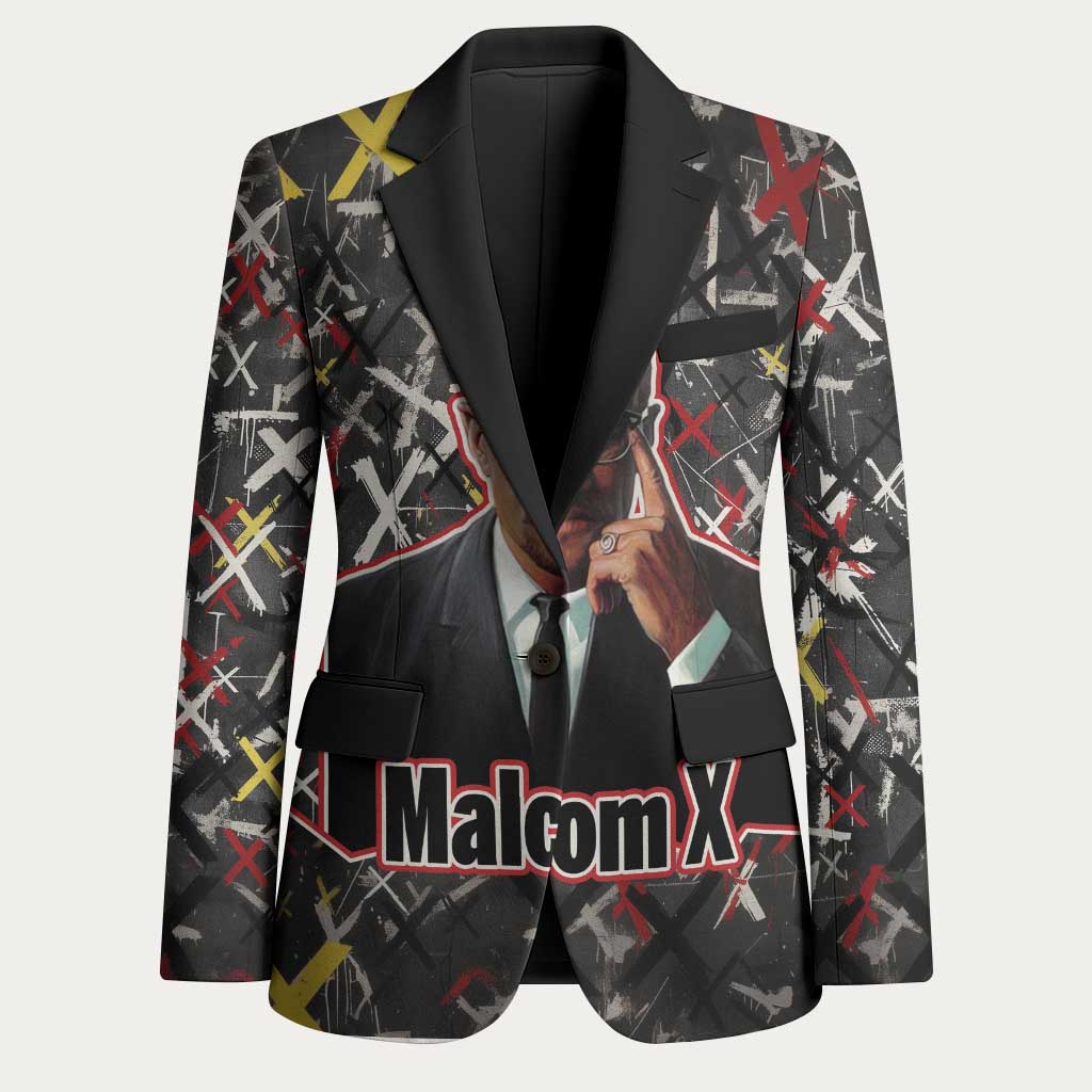 Malcolm X Blazer Street Art Style Portrait Quote The Future Belongs to Those Who Prepare Civil Rights Tribute - Wonder Print Shop