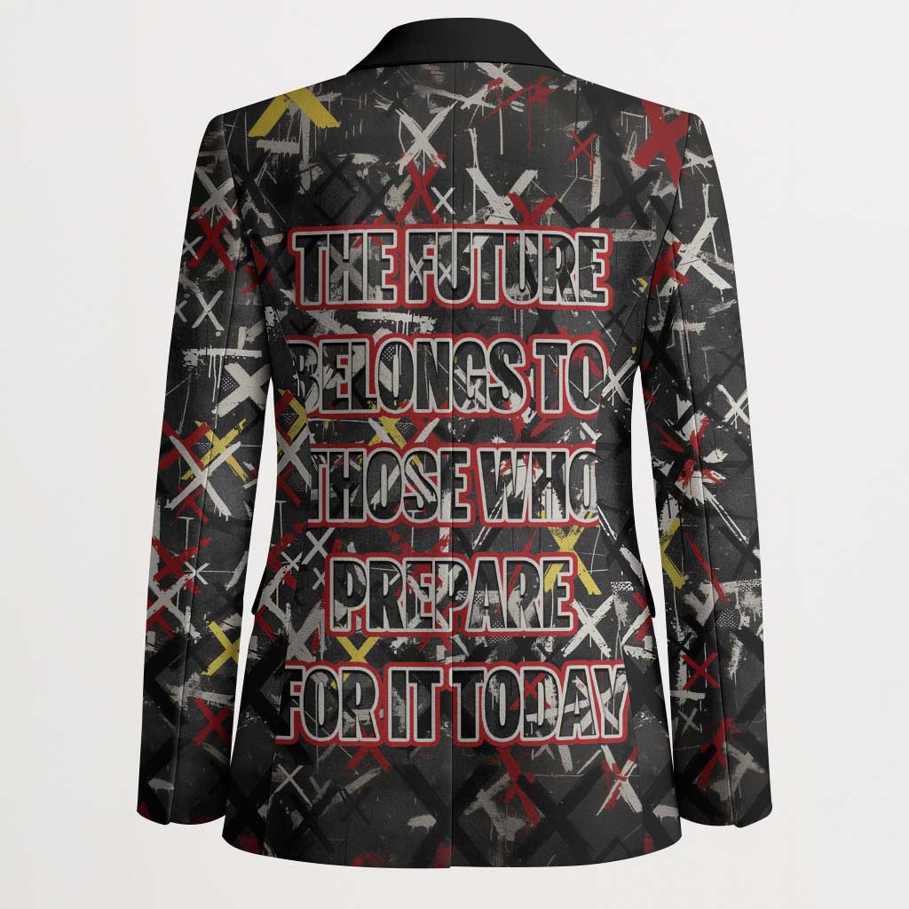 Malcolm X Blazer Street Art Style Portrait Quote The Future Belongs to Those Who Prepare Civil Rights Tribute - Wonder Print Shop
