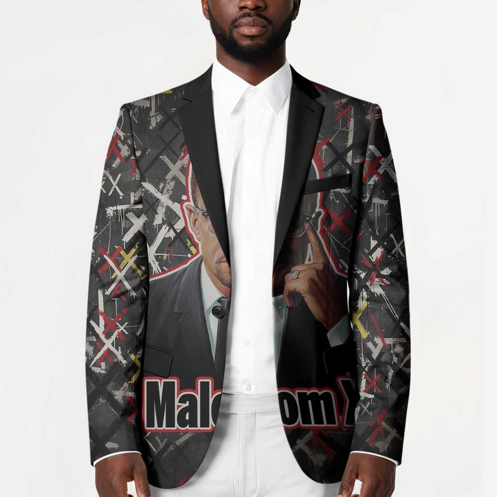 Malcolm X Blazer Street Art Style Portrait Quote The Future Belongs to Those Who Prepare Civil Rights Tribute - Wonder Print Shop