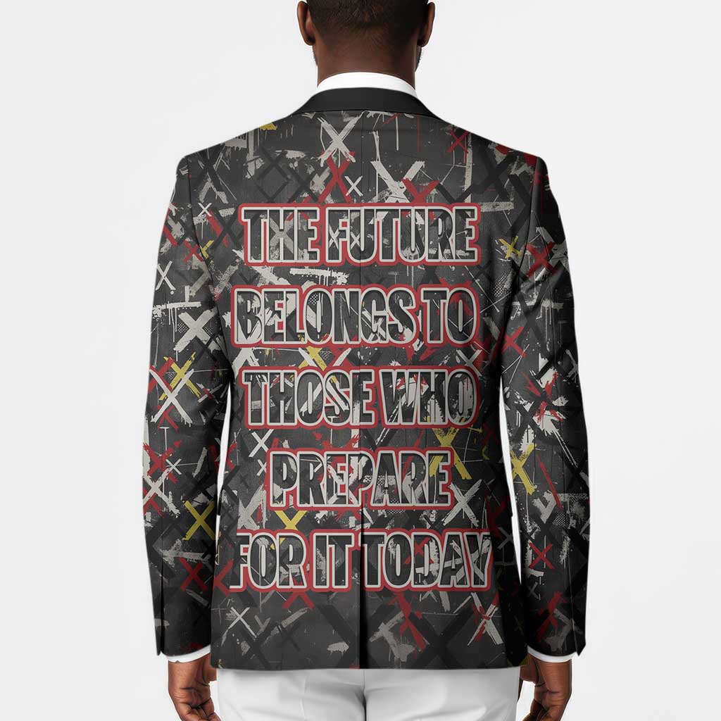 Malcolm X Blazer Street Art Style Portrait Quote The Future Belongs to Those Who Prepare Civil Rights Tribute - Wonder Print Shop
