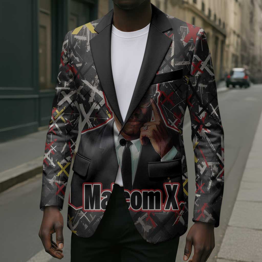 Malcolm X Blazer Street Art Style Portrait Quote The Future Belongs to Those Who Prepare Civil Rights Tribute - Wonder Print Shop