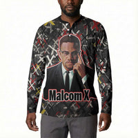 Malcolm X Button Sweatshirt Street Art Style Portrait Quote The Future Belongs to Those Who Prepare Civil Rights Tribute