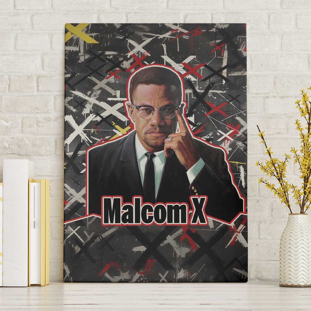Malcolm X Canvas Wall Art Street Art Style Portrait Quote The Future Belongs to Those Who Prepare Civil Rights Tribute - Wonder Print Shop