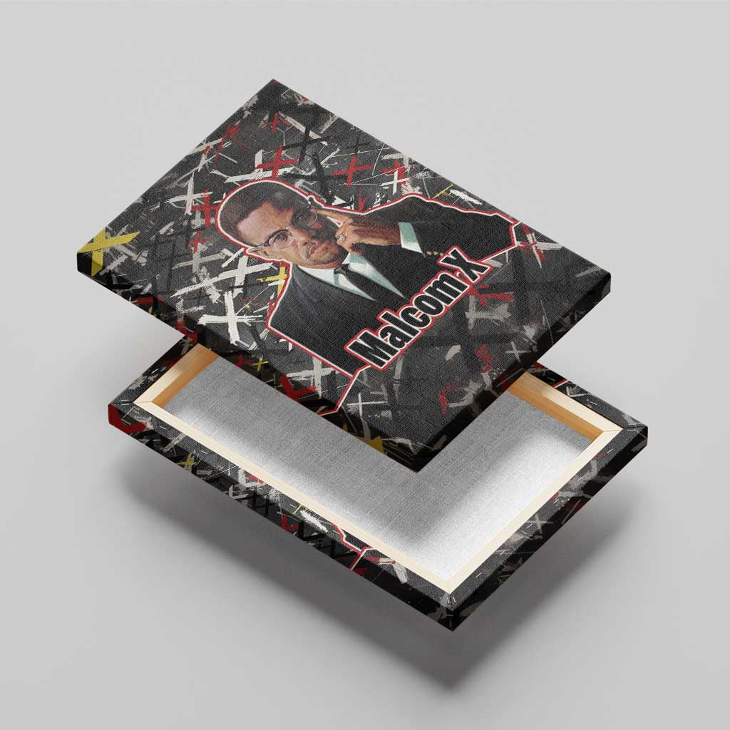Malcolm X Canvas Wall Art Street Art Style Portrait Quote The Future Belongs to Those Who Prepare Civil Rights Tribute - Wonder Print Shop