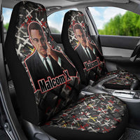 Malcolm X Car Seat Cover Street Art Style Portrait Quote The Future Belongs to Those Who Prepare Civil Rights Tribute - Wonder Print Shop