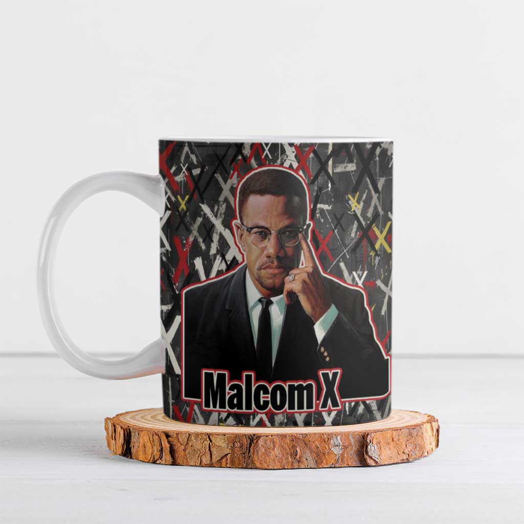Malcolm X Ceramic Mug Street Art Style Portrait Quote The Future Belongs to Those Who Prepare Civil Rights Tribute - Wonder Print Shop