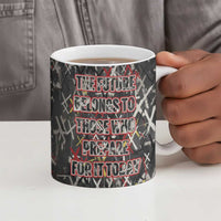 Malcolm X Ceramic Mug Street Art Style Portrait Quote The Future Belongs to Those Who Prepare Civil Rights Tribute - Wonder Print Shop