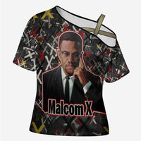 Malcolm X Cross Shoulder Shirt Street Art Style Portrait Quote The Future Belongs to Those Who Prepare Civil Rights Tribute - Wonder Print Shop
