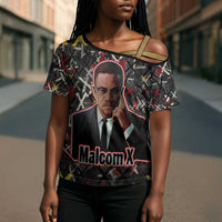 Malcolm X Cross Shoulder Shirt Street Art Style Portrait Quote The Future Belongs to Those Who Prepare Civil Rights Tribute - Wonder Print Shop