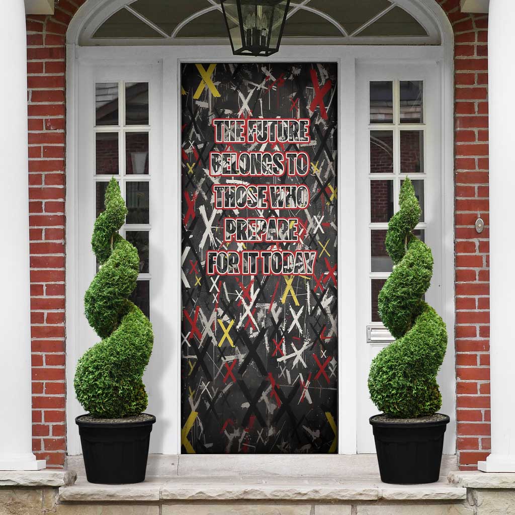 Malcolm X Door Cover Street Art Style Portrait Quote The Future Belongs to Those Who Prepare Civil Rights Tribute - Wonder Print Shop