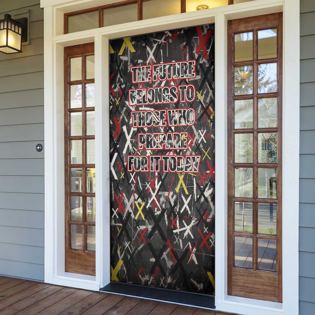 Malcolm X Door Cover Street Art Style Portrait Quote The Future Belongs to Those Who Prepare Civil Rights Tribute - Wonder Print Shop