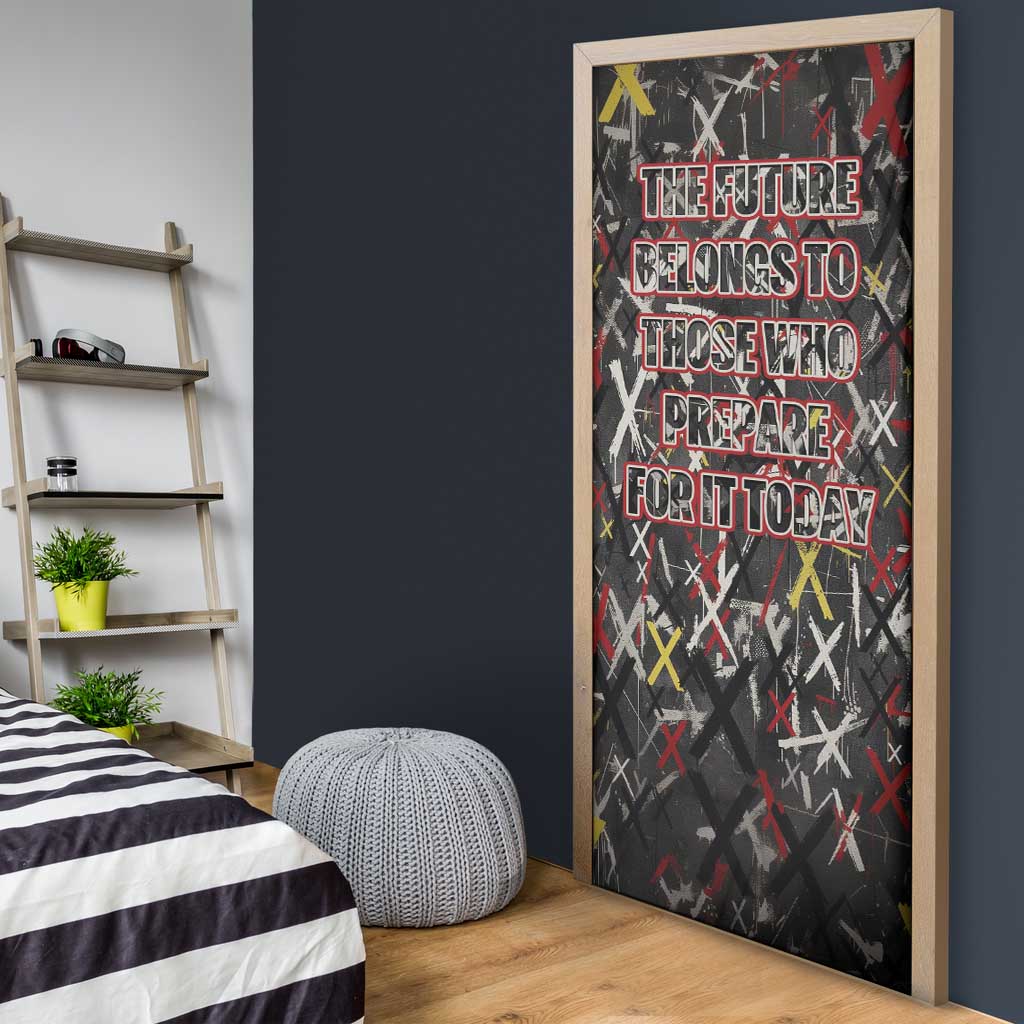 Malcolm X Door Cover Street Art Style Portrait Quote The Future Belongs to Those Who Prepare Civil Rights Tribute - Wonder Print Shop