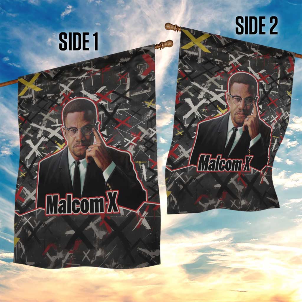 Malcolm X Garden Flag Street Art Style Portrait Quote The Future Belongs to Those Who Prepare Civil Rights Tribute - Wonder Print Shop